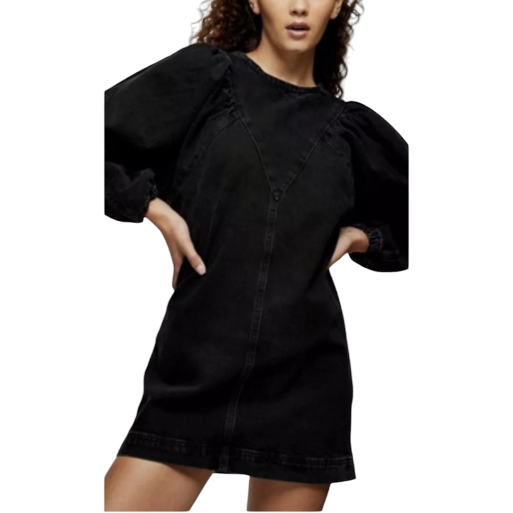 🌟NWT TopShop Denim Puff Sleeve Mini Dress